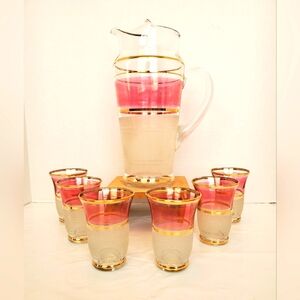 Vintage MCM Pitcher & Glass Set